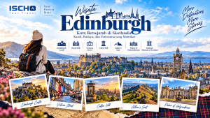 Wisata Edinburgh dengan pemandangan Edinburgh Castle di Skotlandia